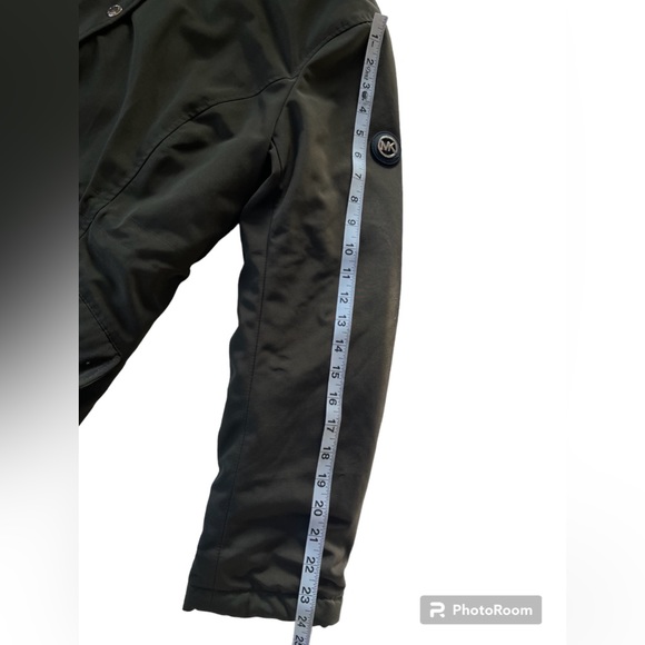 MICHAEL Michael Kors Hooded Fur Snap Front Polyfill Anorak Coat Medium Parka Med - Picture 10 of 16